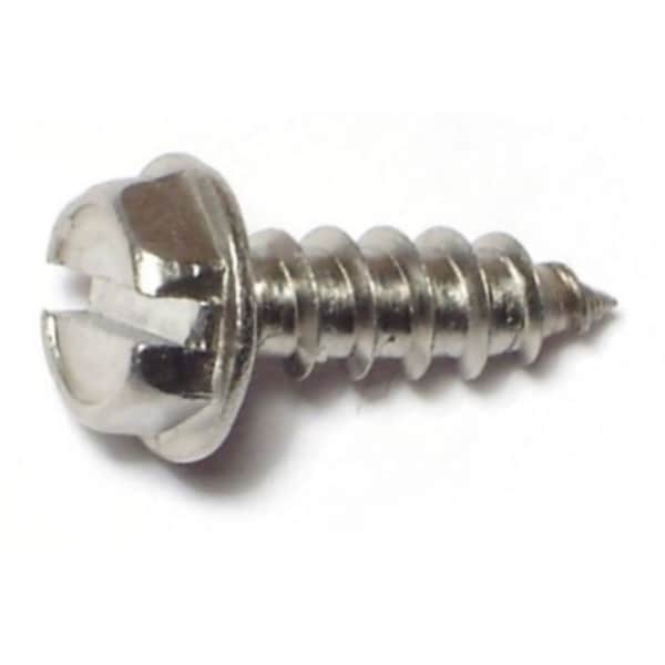 Midwest Fastener Sheet Metal Screw, #8 x 1/2 in, Zinc Plated Steel Flange Hex Head Slotted Drive, 100 PK 02923 - main